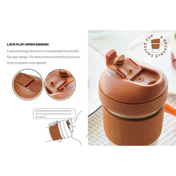 320ml 480ml Borosilicate Glass Coffee Cup Leakproof Dishwasher Safe