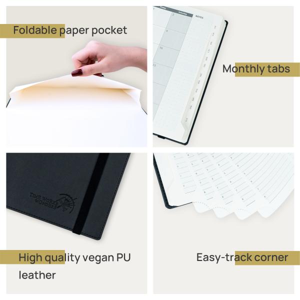 100gsm Custom Academic Planner Softcover Case Bound Monthly Tabs