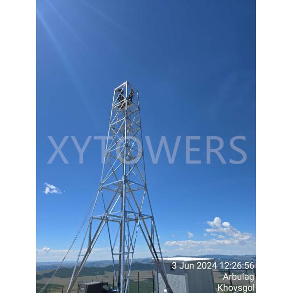 3 Legged Steel Tubular Self Supporting Hot Dip Galvanized 40m Telecom Cell Tower