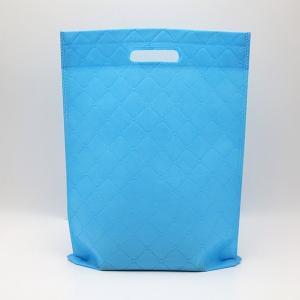 80g blue embossing reusable die Cut Ultrasonic Nonwoven promotion bag
