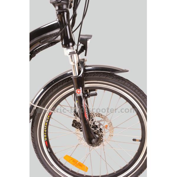 Black 10.4Ah 36V Electric Folding Bike , 20" Cruiser Folding Electric Bike With Disc Brake