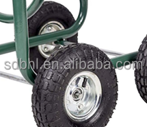 Customized Stainless Steel Four Wheels Garden Hose Reel Cart for Long Range Irrigation
