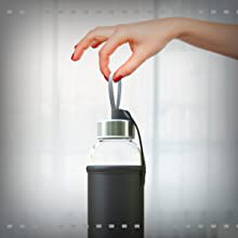 Glass Water Bottles Beverage and Juicing Storage measurements reminder measured marked time lid 32