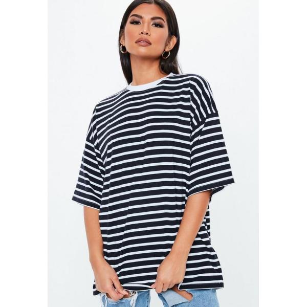 Oversized Custom Stripe Drop Shoulder T Shirt Printing
