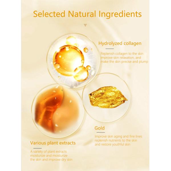 Gold Collagen Hydrogel Facial Mask Deep Anti-Aging Moisturizing Improves Wrinkles and Fine Lines Tighens Skin