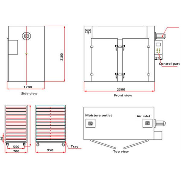 GMP Standard 120kg Hot Air Drying Machine Vacuum Tray Dryer For Pharma