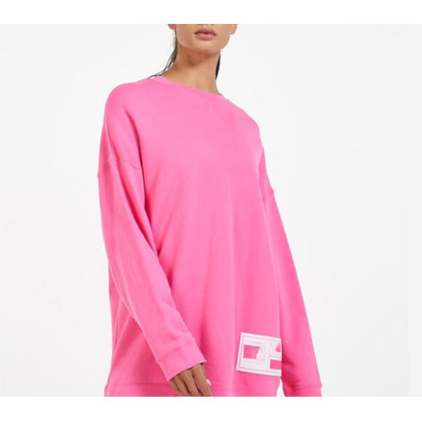 100% Cotton Round Neck Long Sleeve Sportswear Oversized Sweatshirt For Women