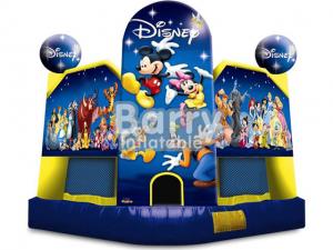 Quality Kids Party Cartoon Inflatable Bouncer / Inflatable Moonwalk With Different Art Panels for sale