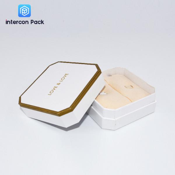 ISO9001 Small Jewelry Packaging Boxes PU Leather Pearl Paper Hot Stamping Process
