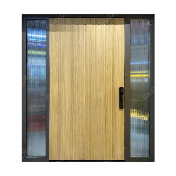 Aluminium Door with LED Lights American Senior Entrance Door Superior a Class Lock System Aluminium Door