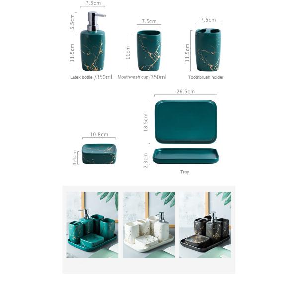 Custom Luxury Ceramics Bathroom Accessories , Marble Bathroom Sets For Home Hotel Gift