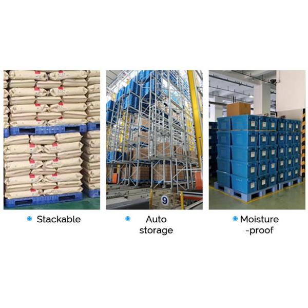 Warehouse 4 Way Plastic Pallet 1200 X 1000 PE Single Side Stacking