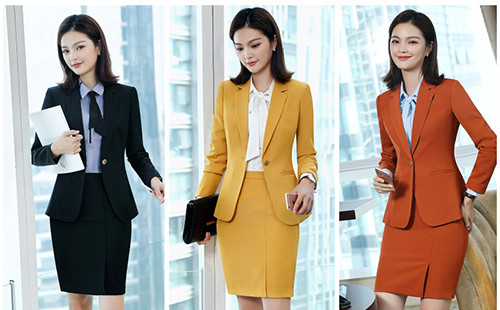 Regular Women 'S Business Suit Skirt Custom 90% Polyester Blended Cotton Long Sleeve