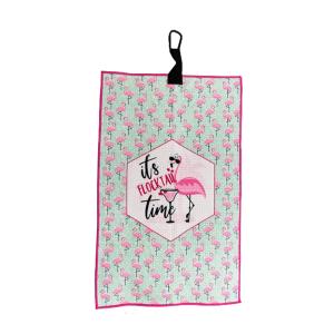 Quality OEM ODM Printed Microfiber Waffle Weave Golf Towel Custom Logo for sale