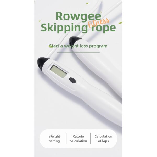 Personalized White Gym Skipping Rope Digital Counter Jump Rope 300CM Adjustable
