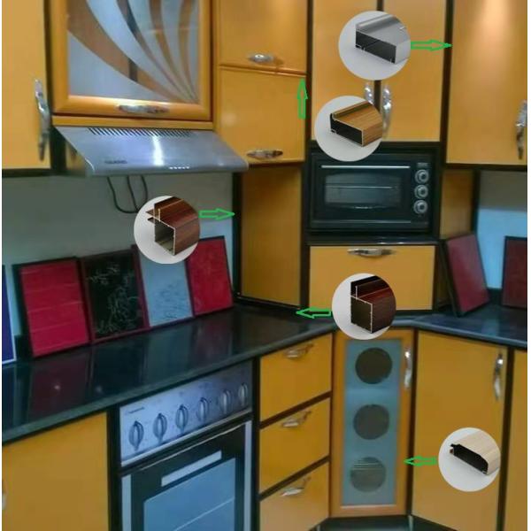 Soundproof T5 6063 Kitchen Aluminium Profile Silver Glossy Polishing