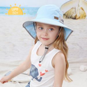Quality Toddler Neck Flap Childrens Bucket Hats UPF 50+ 100% Polyester for sale