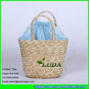 Quality LUDA small kids' wheat straw beach tote bags for sale