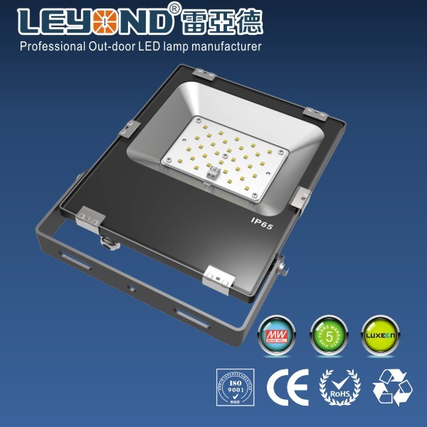 120LM/W Super Slim Die-casting Aluminum LED Flood Light with Luxeon 3030 SMD LED IP65 5 Years Warranty