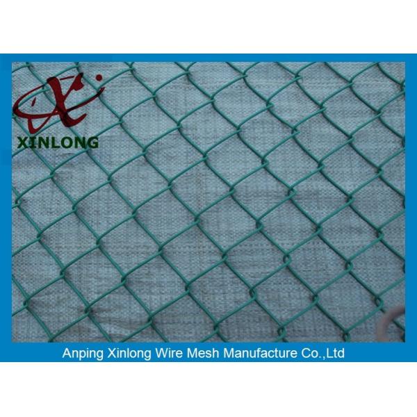 Green Metal Steel Chain Link Fence PVC Coated For Playground 50 * 50mm