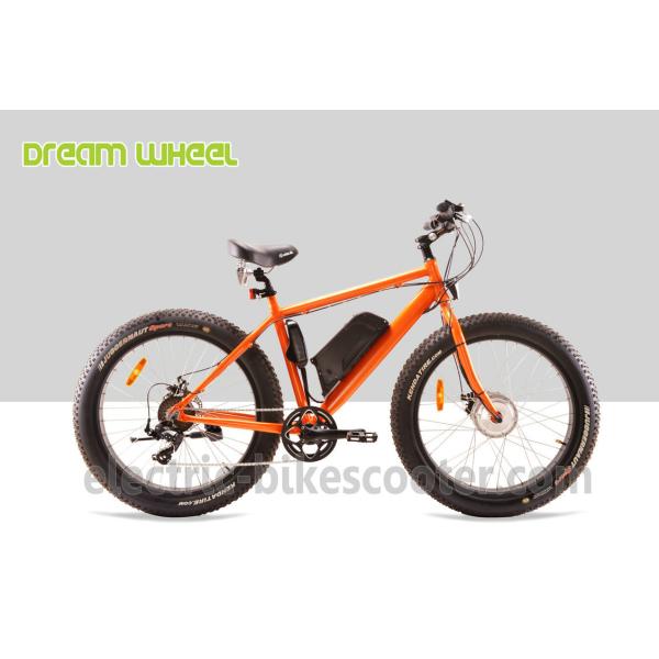 28km/H Fat Tire Cruiser Ebike Front Motor Pedals Assisted Disc Brake
