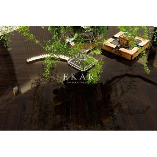 Black Square Wooden Leg Coffee Table W008H1