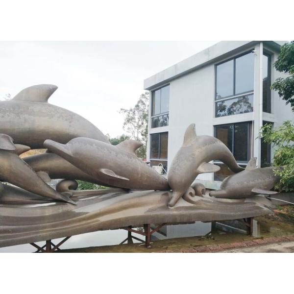 Cast Metal Bronze Animal Sculptures Realistic Style For Public Decoration