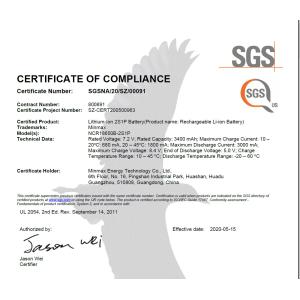 Minmax Energy Technology Co. Ltd Certifications
