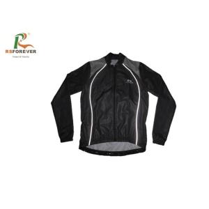 Black Long Sleeve Cycling Jersey Sun Protection , Stripes Personalized Cycling