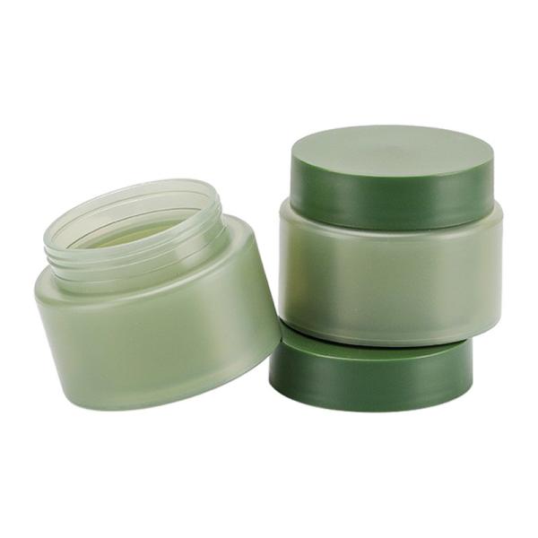 Matcha Green Cosmetic Glass Jars 15g Glass Containers For Skin Care Products