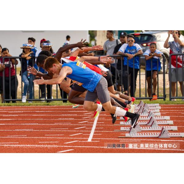 Iaaf Certificated 400m Standard Spray Coated Sandwich Athletic Rubber Running Track Material