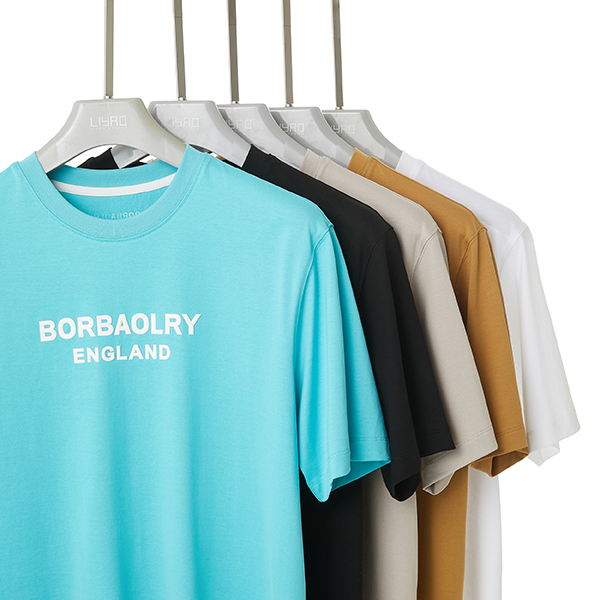 Summer Casual Men's Round Neck T-shirt with Fit Design in 100% Cotton/95% 5% Spandex