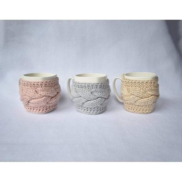 Y-Z Comfy Grey Mug Cozy Drinkware Tea Cup Knit Cable Warmer Removable Birthday Gift Mug Sweater