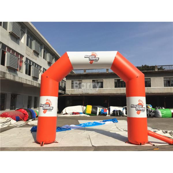 Orange Oxford Cloth Blow Up Arch , Airtight Style Race Inflatable Gate