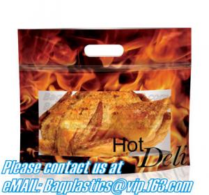 Quality Zipper Hot Chicken Bags/ Roasted Chicken Packaging Bag With Window/ Microwaveable Grilled Chicken Bag, bagease, bagplast for sale