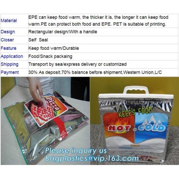 Aluminum Foil Food Use Disposable Cooler Bag Insulated Thermal Bag Organizer Storage Frozen Lunch Bag bagease bagplastic