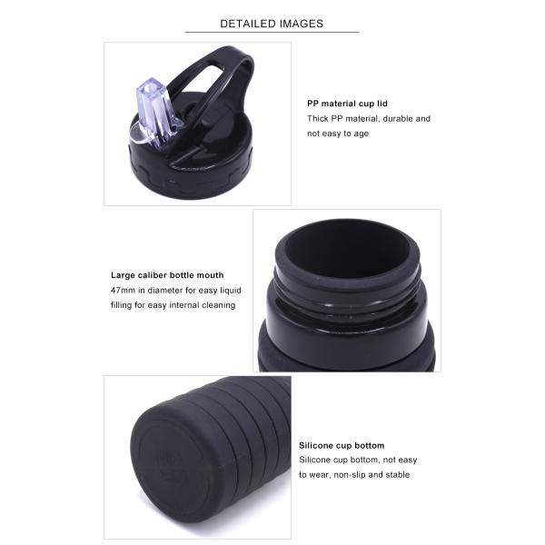 550ML Sample Free Private Label Collapsible Silicone Water Bottle