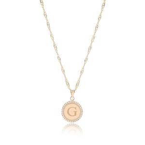 Quality 18K Gold ‘G’ Pendant Necklace for sale