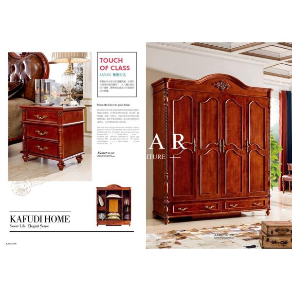 Premium Classic 1 Drawer Dark Color Bed Side Table Wooden Nightstand