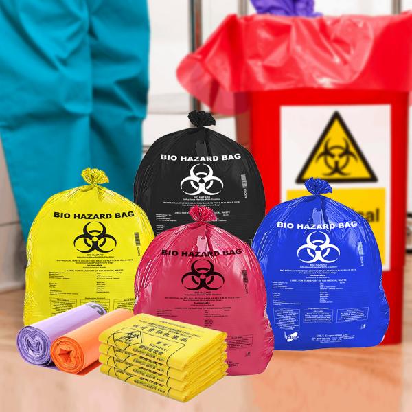 Customized Biohazard Waste Bags yellow Medical Action Infectious Waste Bag