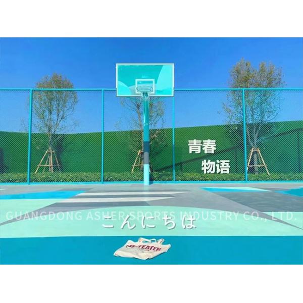 Silicon PU Vinyl Badminton Court Rubber Flooring Pitch Base UV Resistant