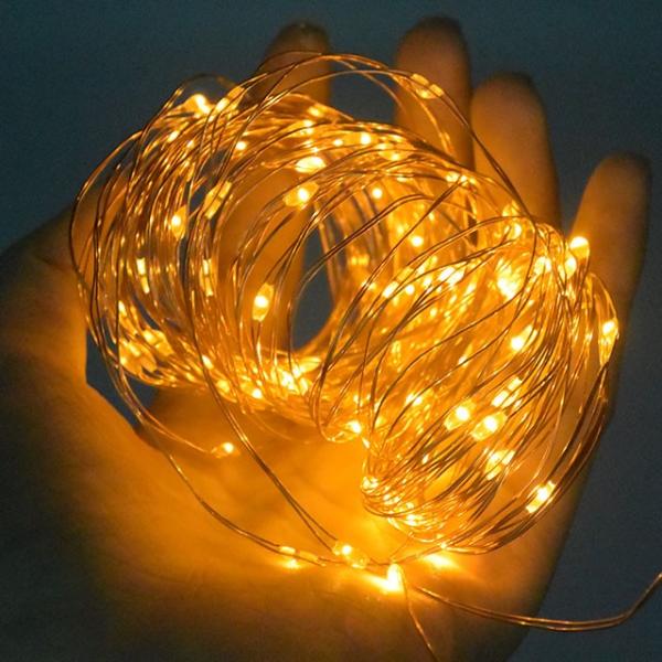 Decorative 10M 100 LED 3AA Battery Powered Copper Fairy String Lights