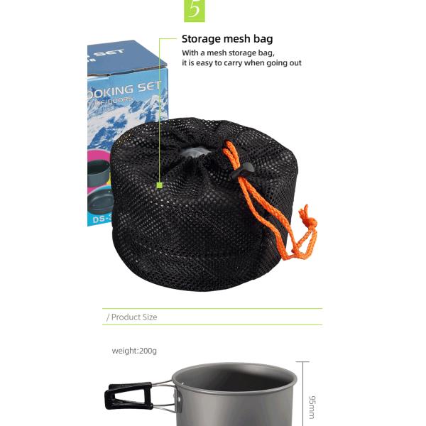 Factory TOP Seller Outdoor Camping Cookware Mess Kit Portable Picnic Pot Pan Camping Cooking Set For Out Door Hiking