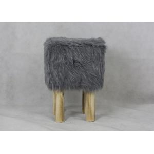 Quality Square Faux Fur Seat BSCI 60KG H41CM Modern Bedroom Stool for sale