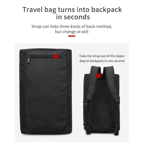 Water Retardant Leather Nylon Workout Duffle Bags Unisex 43cm Length