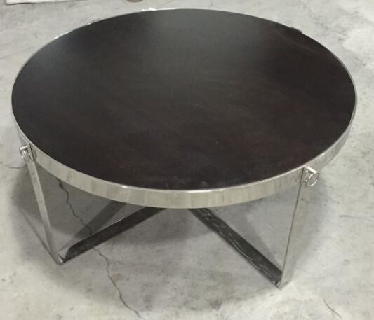 solid wood top stainless steel metal coffee table/side table/side table for hotel furniture TA-0078
