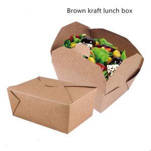Quality Custom Printed Lunch Box Brown Kraft Burger Box Packaging for sale