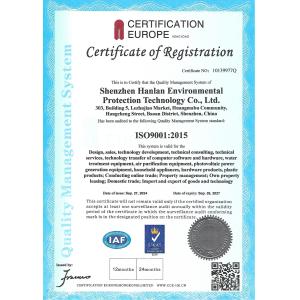 Shenzhen Hanlan Environmental Protection Technology Co., Ltd Certifications