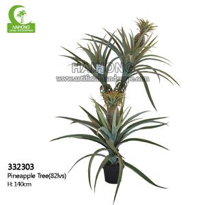 Quality Aesthetic Lifelike Handmade H140cm Fake Pineapple Tree With Pot for sale
