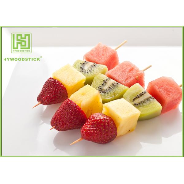 Multi - Function Wooden Kabob Skewers , Dried Round Party Cocktail Sticks